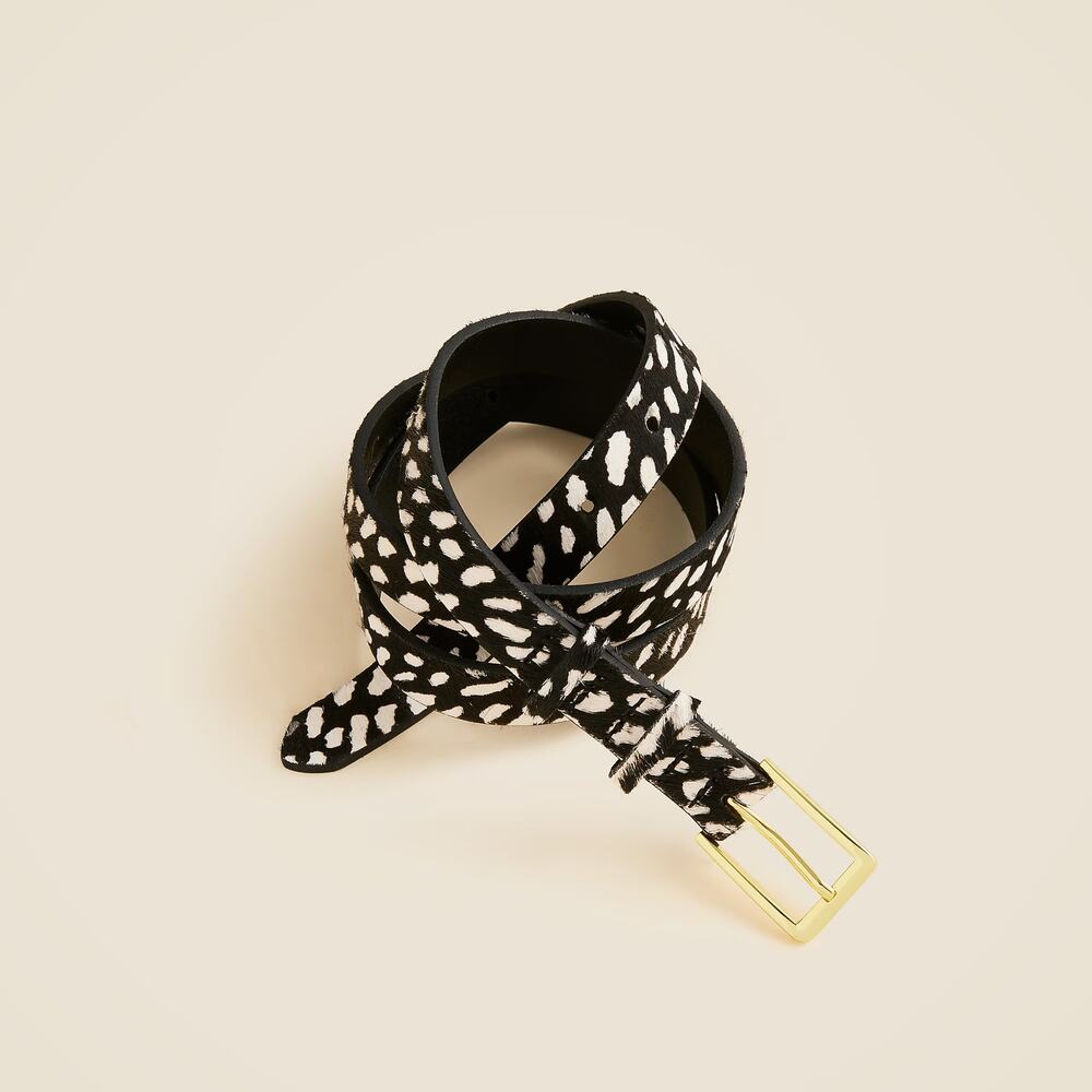 NWT J Crew Thin Belt in Printed Calf Hair Size M